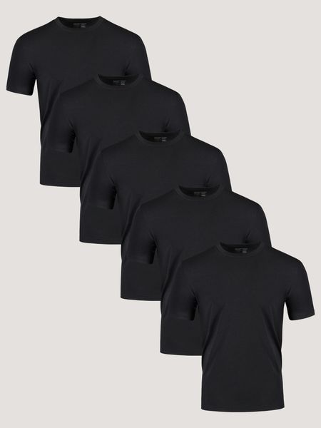 All Black Performance Crew 5-pack Ghost Mannequin | Fresh Clean Threads